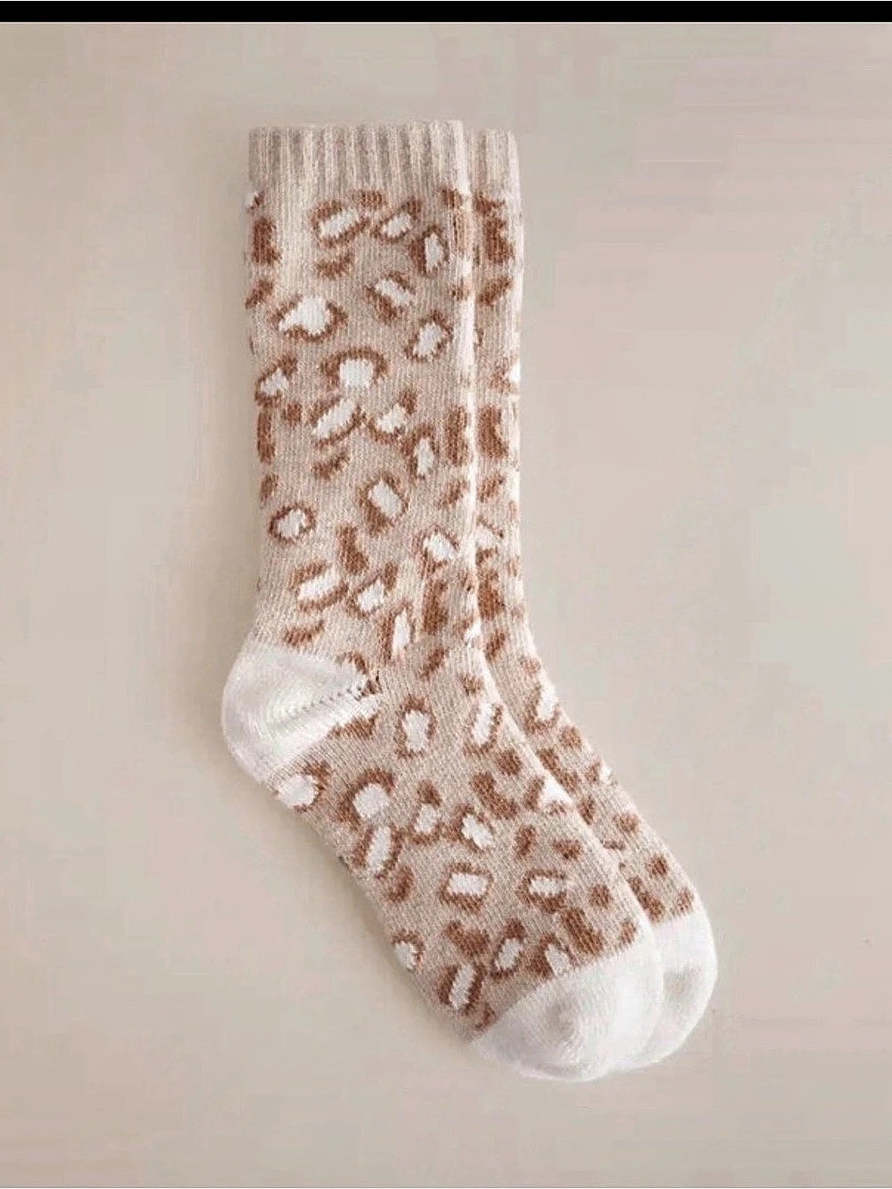 Pink & White Animal Print Socks Like New